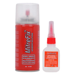 MitreFix Fast Adhesive Spray Set Cyanoacrylate Activator 50Gr+100Ml